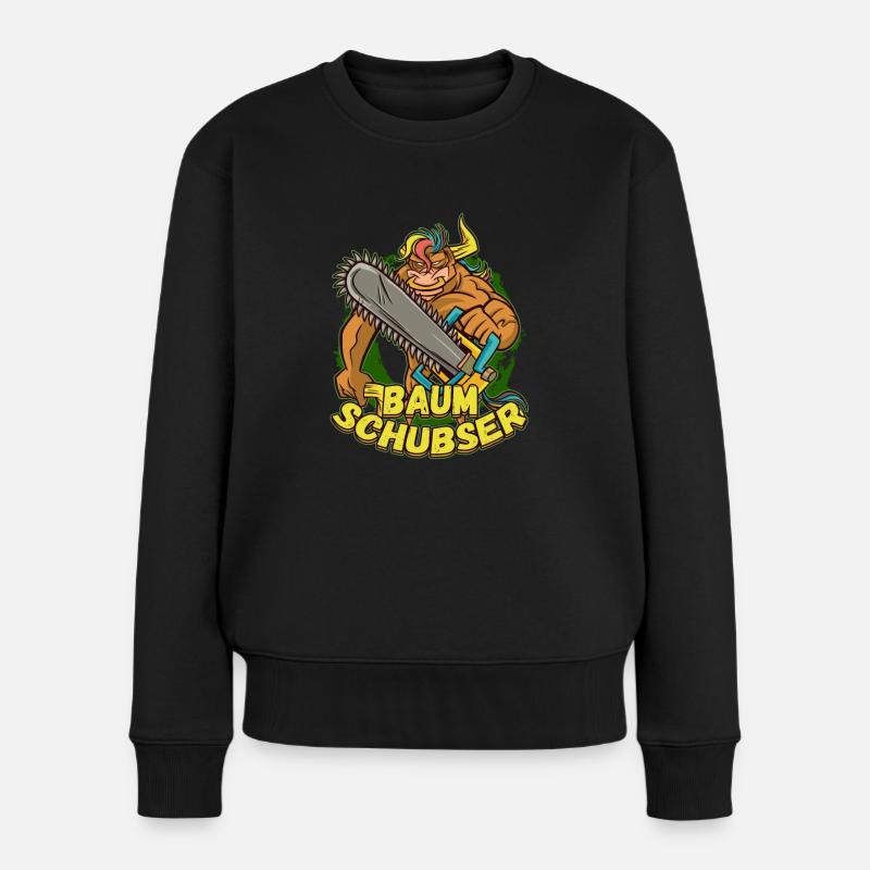 Baumschubser Forstwirt Geschenk Holzfäller - Frauen Premium Bio Pullover - Schwarz