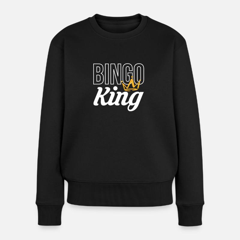 Bingo King Shirt Geschenk - Frauen Premium Bio Pullover - Schwarz