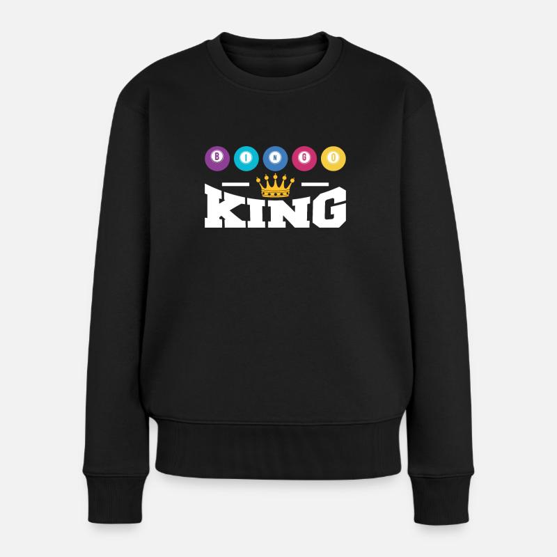 Bingo King Shirt Geschenk - Frauen Premium Bio Pullover - Schwarz