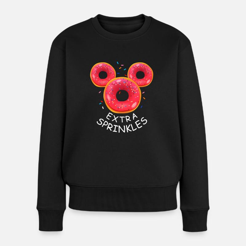 Extra Sprinkles Donut – Sweet Eater Funny Doughnut - Frauen Premium Bio Pullover - Schwarz