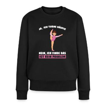 Turnen Mädchen Geräteturnen Geschenk - Frauen Premium Bio Pullover - Schwarz - Vorne - Julia (174cm)