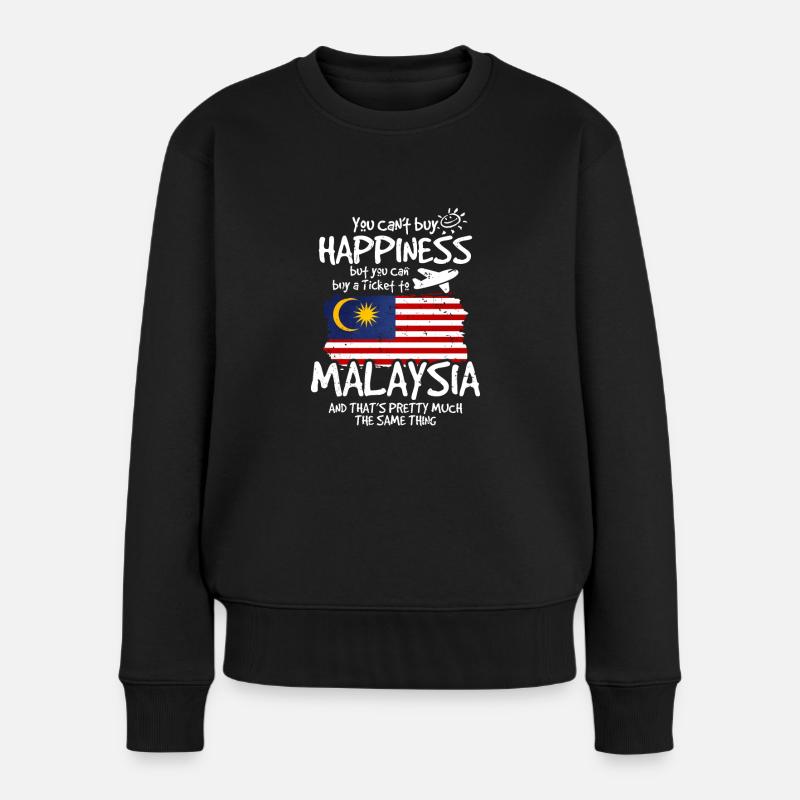Malaysia - Frauen Premium Bio Pullover - Schwarz