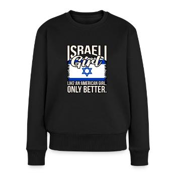 Israël Girl - Pull Premium bio Femme - noir - Devant - Julia (174cm)