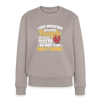 Drache Drachen Design Fabelwesen Phantasie - Frauen Premium Bio Pullover - Taupe - Vorne - Julia (174cm)