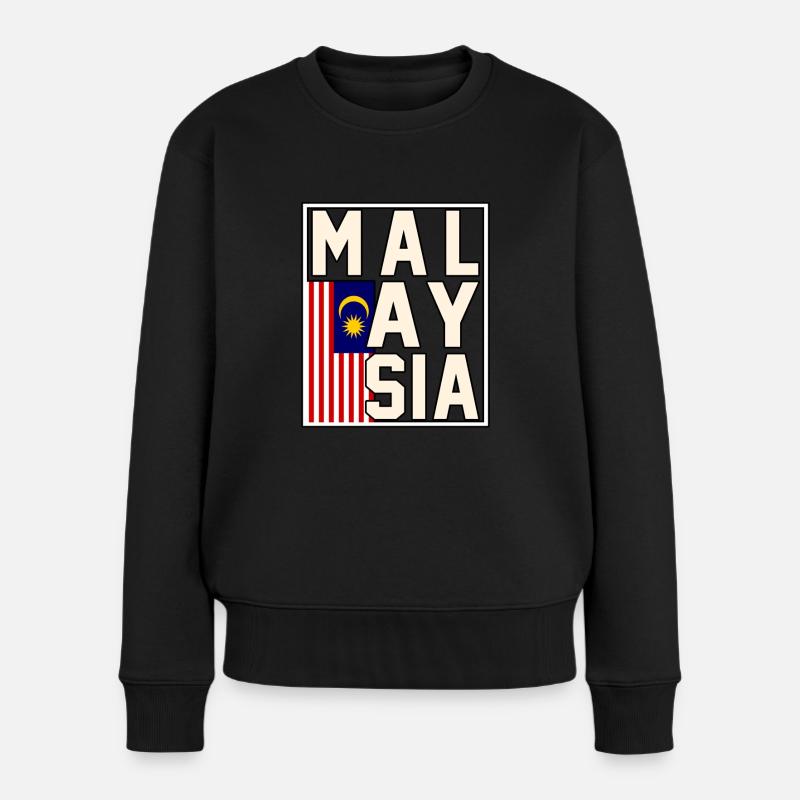 Malaysia - Frauen Premium Bio Pullover - Schwarz