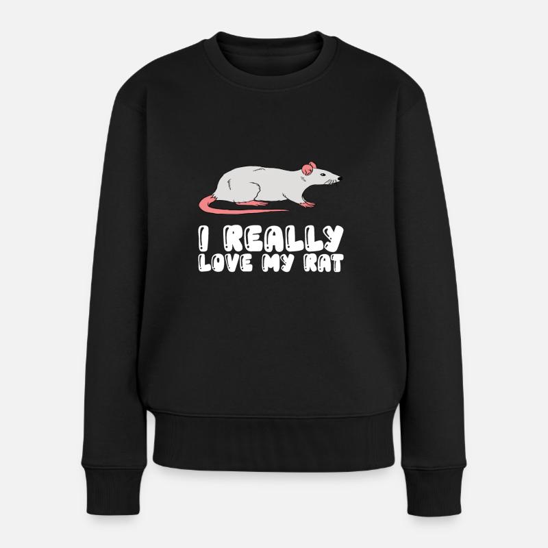 J’aime vraiment mon rat - Pull Premium bio Femme - noir