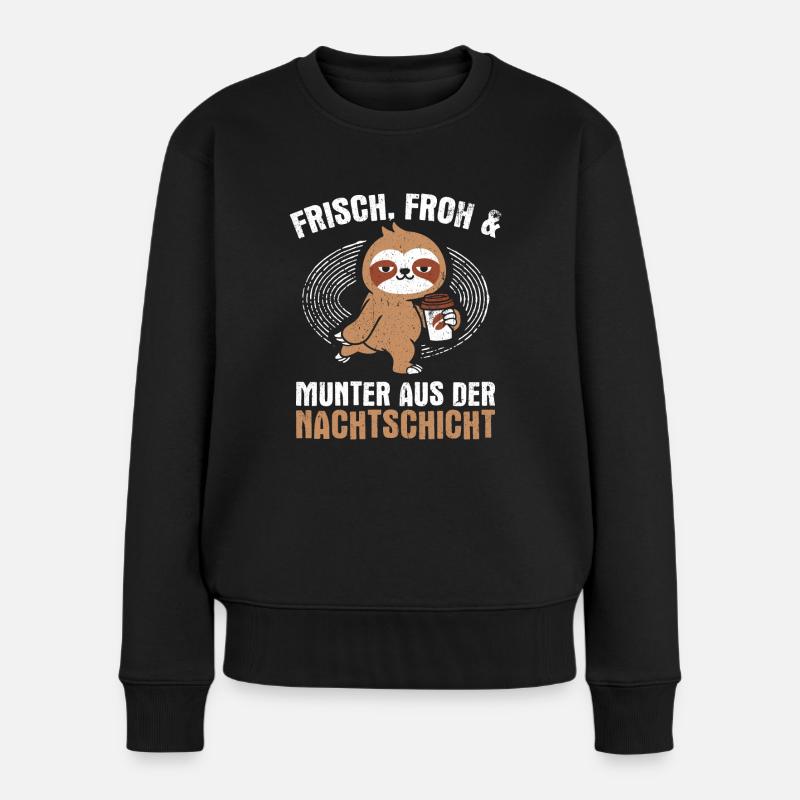 Pfleger Nachtschicht Krankenpfleger Altenpfleger P - Frauen Premium Bio Pullover - Schwarz
