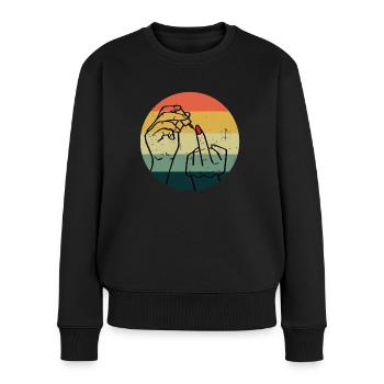 Finger Middle Feminism Rights Women Equality - Frauen Premium Bio Pullover - Schwarz - Vorne - Julia (174cm)