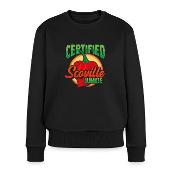 Certfied Scoville Junkie Habanero Chili Liebhaber - Frauen Premium Bio Pullover - Schwarz - Vorne - Julia (174cm)