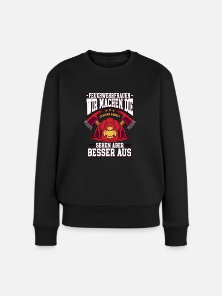 Feuerwehrfrauen Feuerwehrfrau - Frauen Premium Bio Pullover - Schwarz