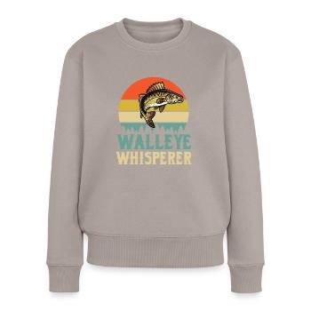 Walleye whisperer - Women's Premium Organic Jumper - taupe - Front - Julia (174cm)
