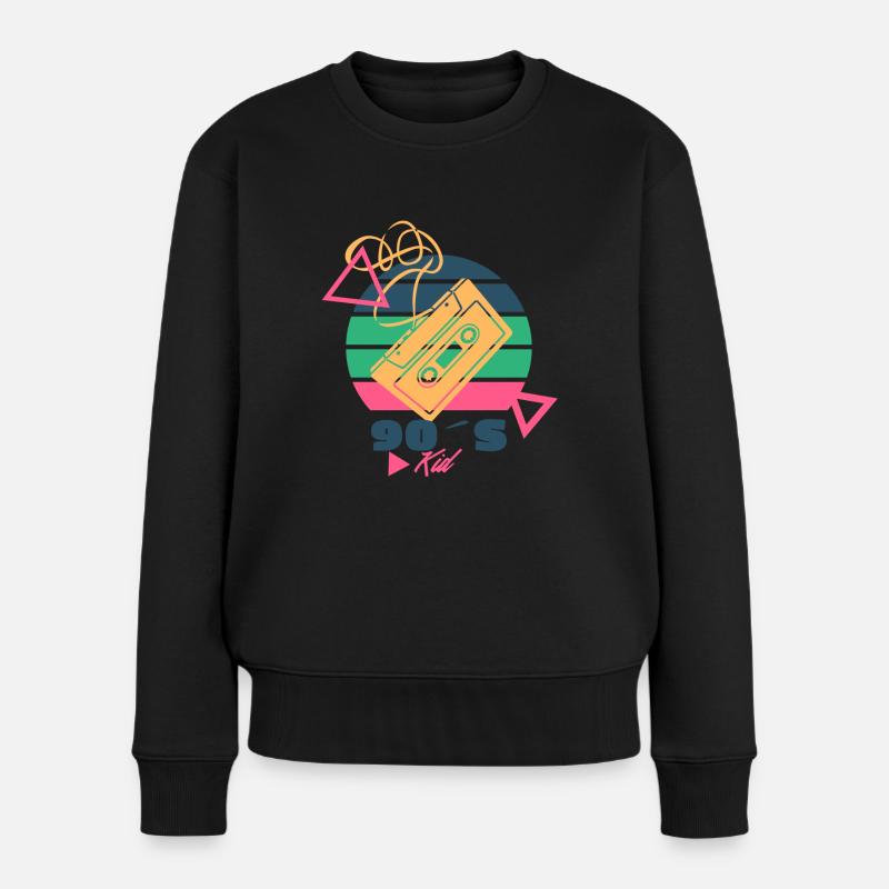 90s Kid - Women's Premium Organic Jumper - black