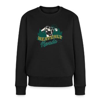 Himmlisches Nevada-Forscher Wanderungs-Gebirgs - Frauen Premium Bio Pullover - Schwarz - Vorne - Julia (174cm)