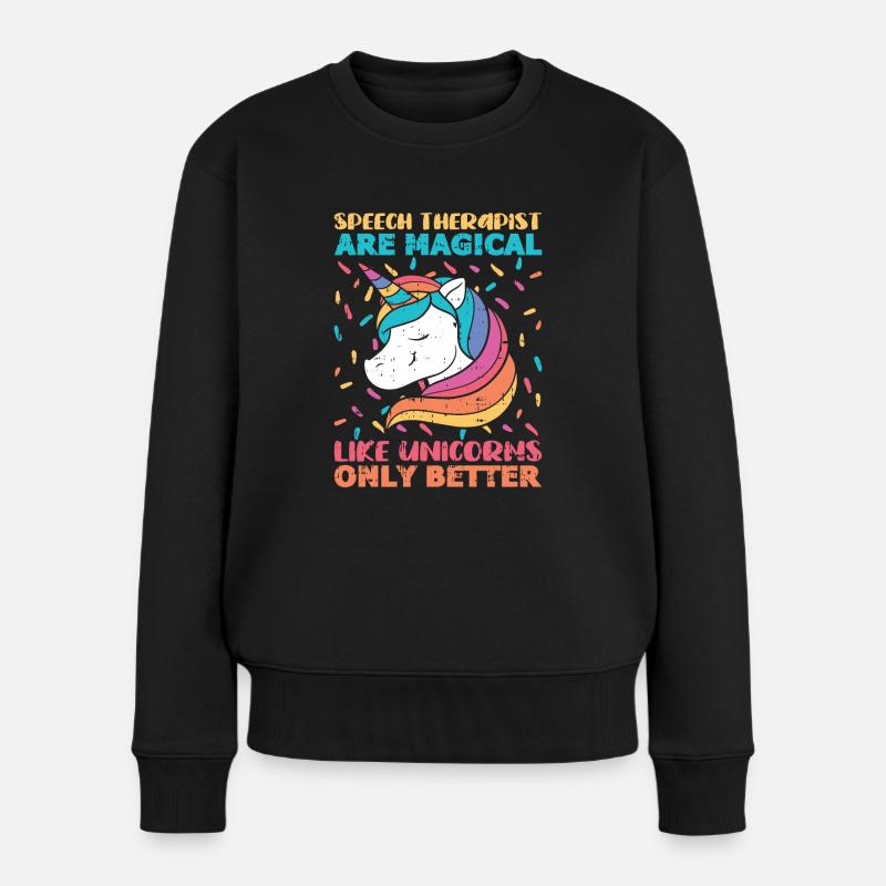 Sprachtherapeut Logopäde Geschenk - Frauen Premium Bio Pullover - Schwarz