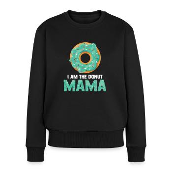 Maman donut Lover - Pull Premium bio Femme - noir - Devant - Julia (174cm)