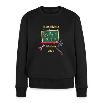 Erste Klasse Schulkind - Frauen Premium Bio Pullover - Schwarz - Vorne - Julia (174cm)