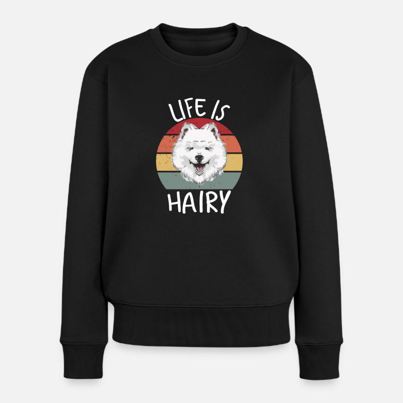 Hunde Design haarig - Frauen Premium Bio Pullover - Schwarz