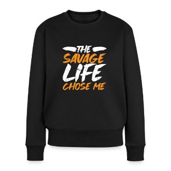 La vie sauvage m’a choisi 8 - Pull Premium bio Femme - noir - Devant - Julia (174cm)