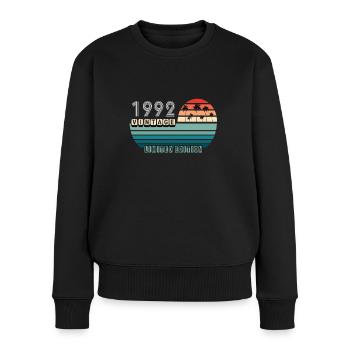 Vintage Anniversaire Anniversaire Rétro 1992 Limité - Pull Premium bio Femme - noir - Devant - Julia (174cm)