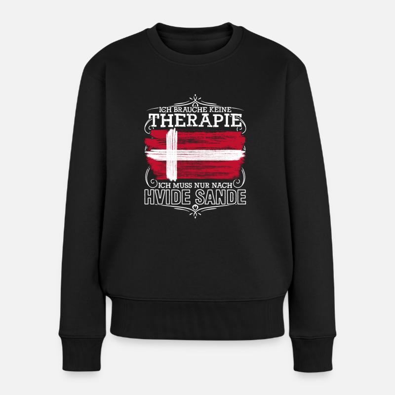 Hvide Sande Holmsland Klit - Frauen Premium Bio Pullover - Schwarz