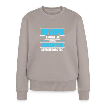 Sys-Admin Developer Devops Engineer - Women's Premium Organic Jumper - taupe - Front - Julia (174cm)