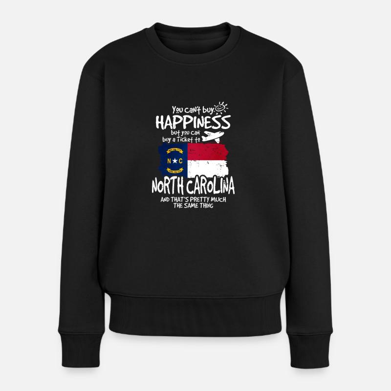 North Carolina - Frauen Premium Bio Pullover - Schwarz