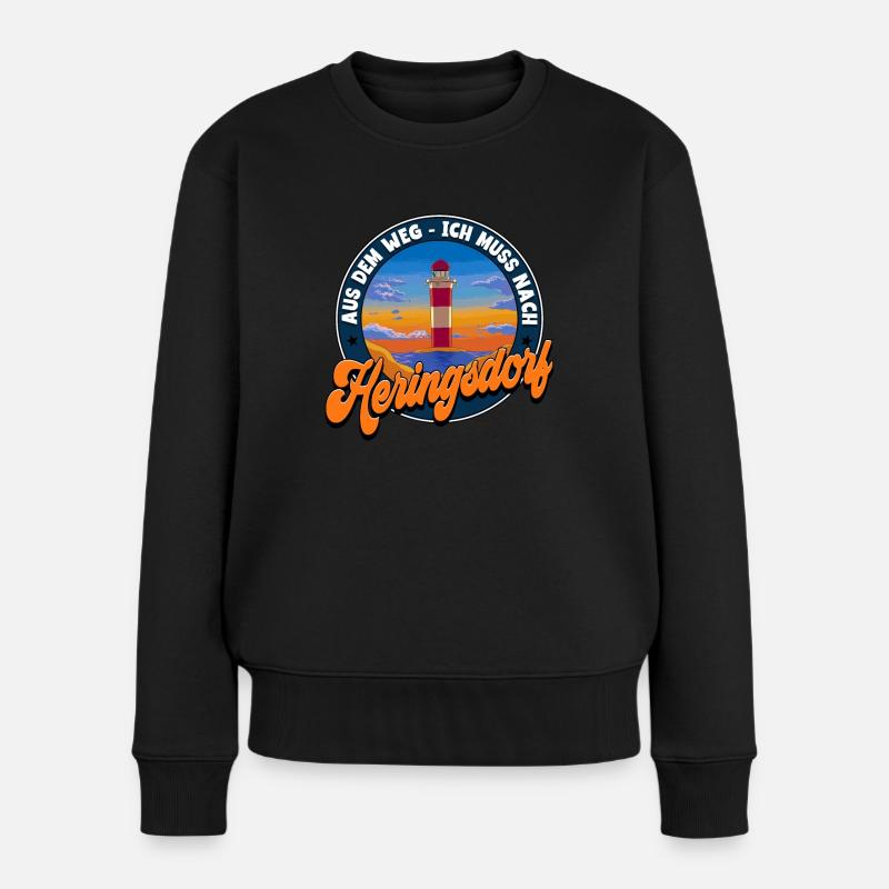 Heringsdorf - Frauen Premium Bio Pullover - Schwarz