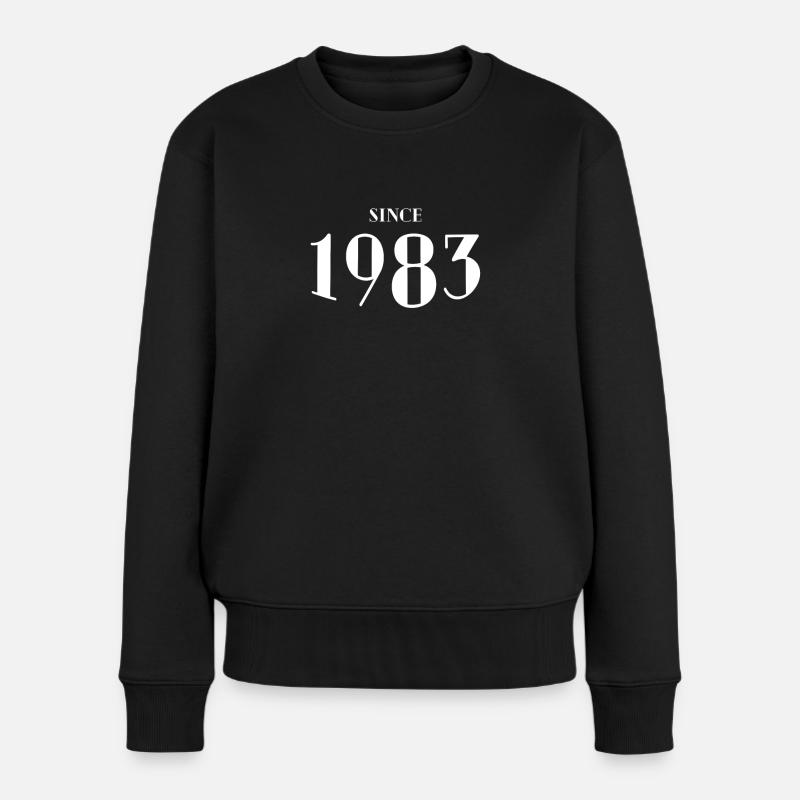 Lustiger Geburtstag seit 1983 - Frauen Premium Bio Pullover - Schwarz