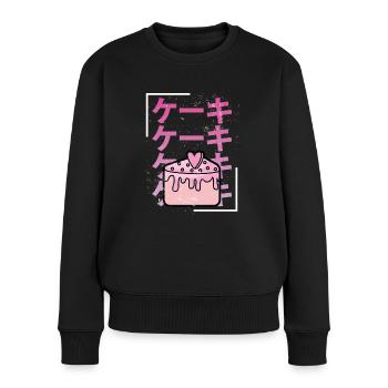 Gâteau d’amour kawaii sucré - Pull Premium bio Femme - noir - Devant - Julia (174cm)