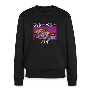 Gâteau aux myrtilles Kawaii sucré - Pull Premium bio Femme - noir - Devant - Julia (174cm)