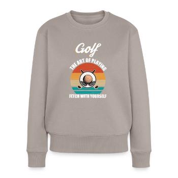 Golf Sportsman Joueur de golf Retro Club Sport - Pull Premium bio Femme - taupe - Devant - Julia (174cm)