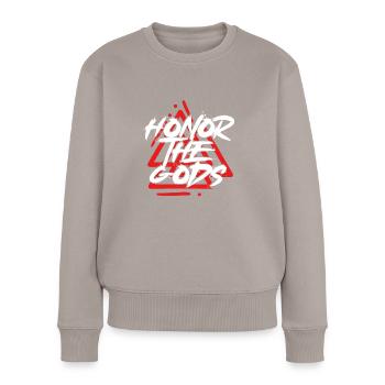 Honor The Viking Gods - Women's Premium Organic Jumper - taupe - Front - Julia (174cm)