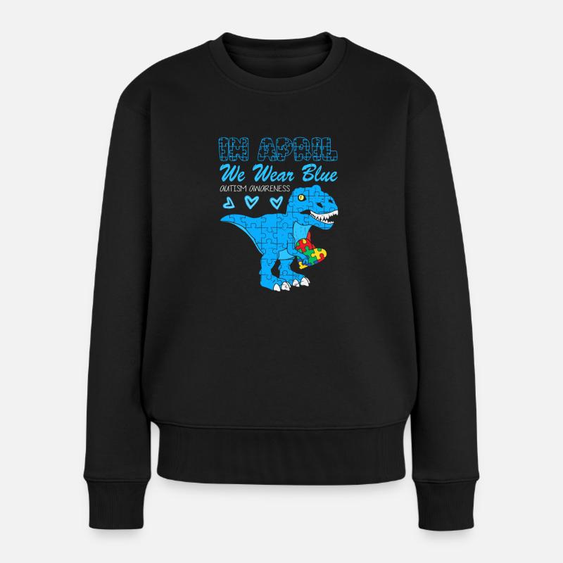 Autisme Lutte Éducation Autiste Autiste Puzzle - Pull Premium bio Femme - noir
