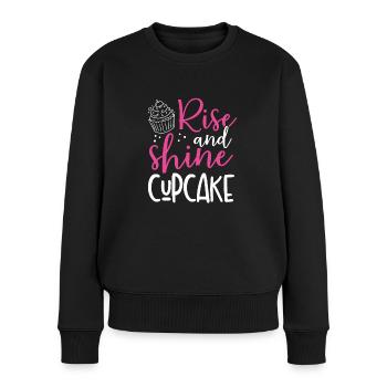 Levez-vous et faites briller le cupcake - Pull Premium bio Femme - noir - Devant - Julia (174cm)