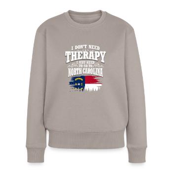 North Carolina - Frauen Premium Bio Pullover - Taupe - Vorne - Julia (174cm)