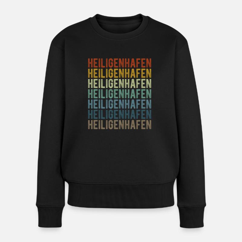 Heiligenhafen Stadt Retro Vintage - Frauen Premium Bio Pullover - Schwarz