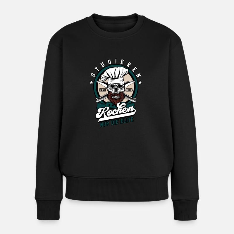 Studieren Kann Jeder Kochen Koch - Frauen Premium Bio Pullover - Schwarz