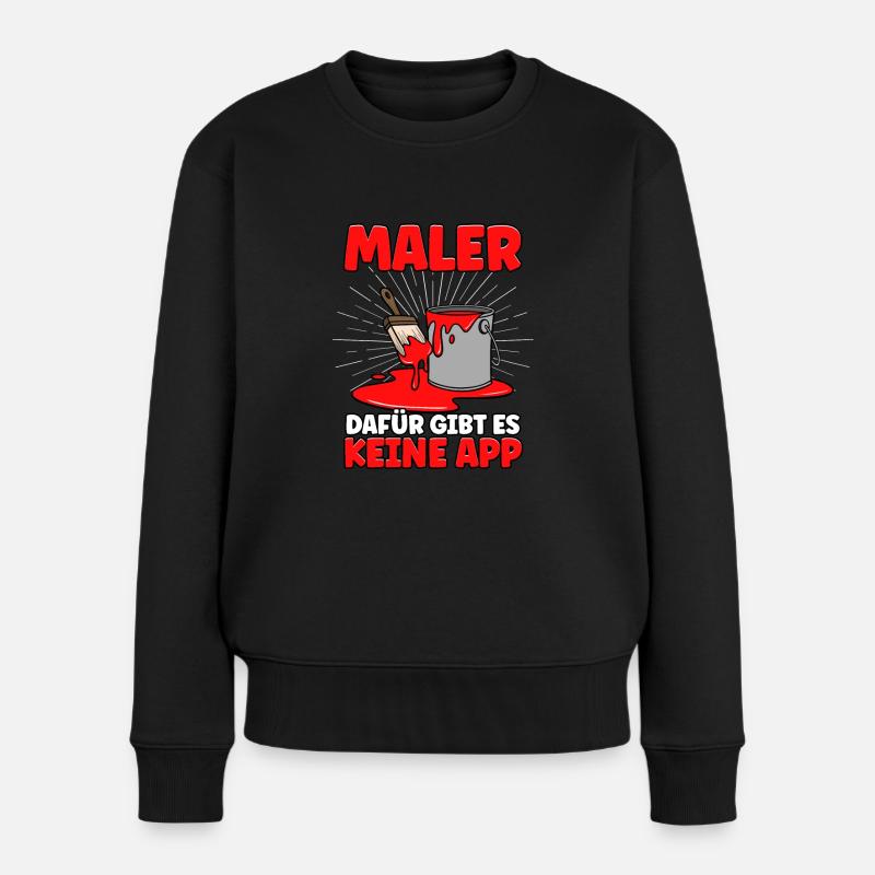 Maler - Frauen Premium Bio Pullover - Schwarz