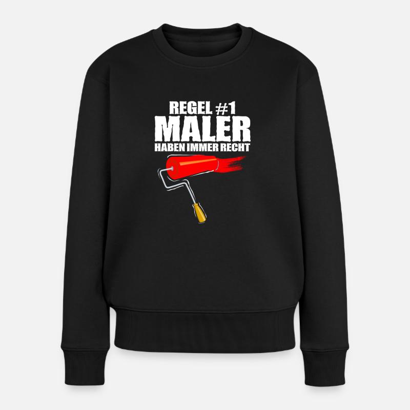 Maler - Frauen Premium Bio Pullover - Schwarz