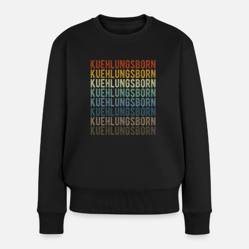 Kuehlungsborn Stadt Retro Vintage - Frauen Premium Bio Pullover - Schwarz