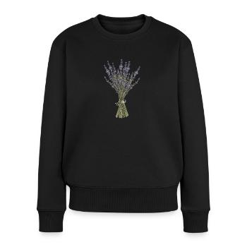 Lavendel I Team Braut Blumenkranz Hochzeit Boho - Frauen Premium Bio Pullover - Schwarz - Vorne - Julia (174cm)