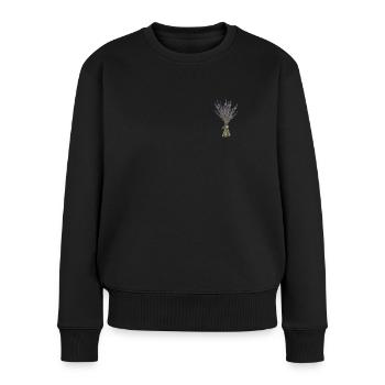 Lavendel I Team Braut Blumenkranz Hochzeit Boho - Frauen Premium Bio Pullover - Schwarz - Vorne - Julia (174cm)