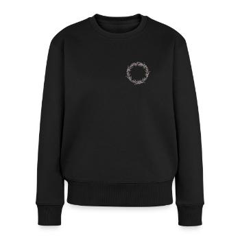 Lavendel I Team Braut Blumenkranz Hochzeit Boho - Frauen Premium Bio Pullover - Schwarz - Vorne - Julia (174cm)