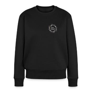 Lavendel I Team Braut Blumenkranz Hochzeit Boho - Frauen Premium Bio Pullover - Schwarz - Vorne - Julia (174cm)