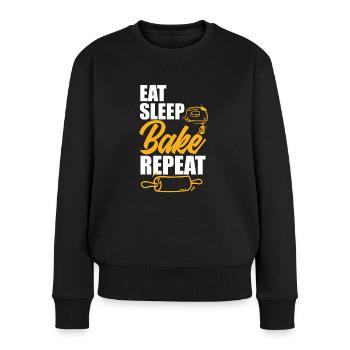 Lustiges Hobby Bäcker Geschenk - Frauen Premium Bio Pullover - Schwarz - Vorne - Julia (174cm)