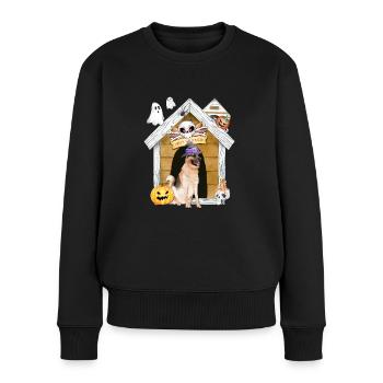 Halloween German Shepherd Dog Witch - Women's Premium Organic Jumper - black - Front - Julia (174cm)