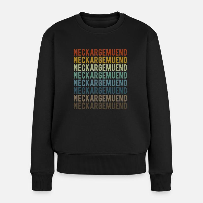 Neckargemuend Stadt Retro Vintage - Frauen Premium Bio Pullover - Schwarz
