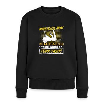 Staplerfahrerin Gabelstaplerin Mutter Fork-Tastic - Frauen Premium Bio Pullover - Schwarz - Vorne - Julia (174cm)