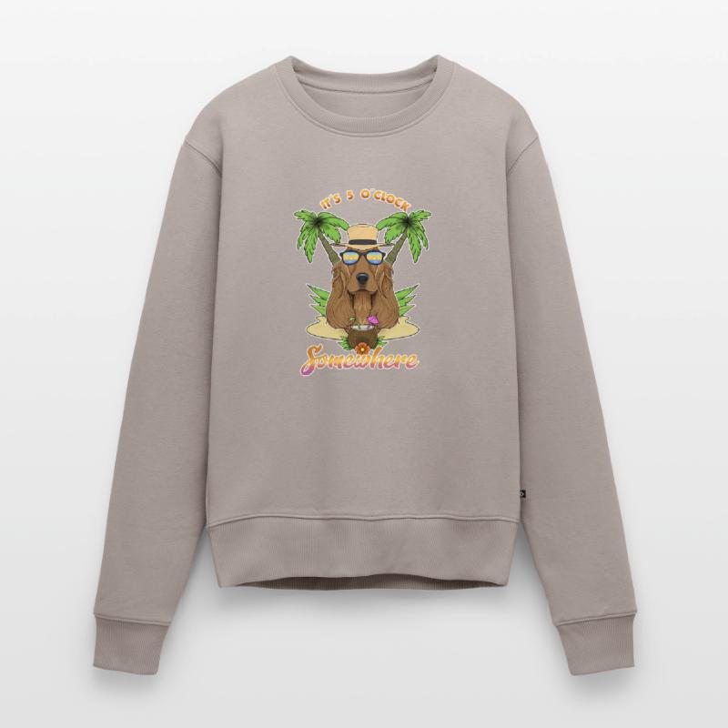 It Is 5 OClock Somewhere Drinking Cocker Spaniel Women's Premium Organic Jumper