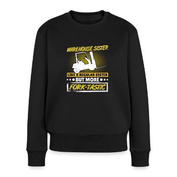 Forklift Driver Sister Forklift Fork-Tastic - Women's Premium Organic Jumper - black - Front - Julia (174cm)